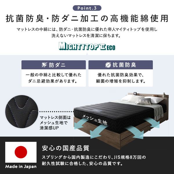 スーパSALE10倍＆4時間限定10％OFF ベッド ダブル グレージュ 国産ポケットコイルマットレス付き すのこ 棚付き 宮付き 宮棚付き ヘッドボード付き 2口 コンセント付き すのこベッド すのこベット ローベッド ローベット ダブルベッド ダブルベット 組立品