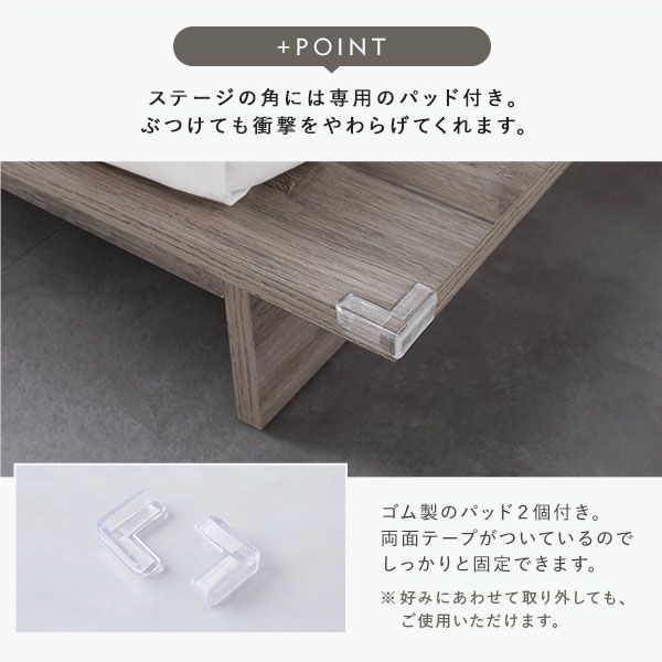 ステージベッド ステージタイプ クイーン ポケットコイルマットレス付き ナチュラル 〔 ベッドフレーム：幅180cm マットレス：幅160cm 〕 コンセント付き ローベッド すのこベッド ロースタイルベッド ステージベット すのこベット クイーンベッド 組立品