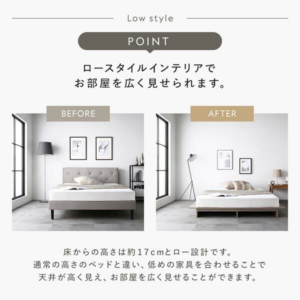 ステージベッド ステージタイプ クイーン ベッドフレームのみ ストーングレー フレーム幅180cm コンセント 専用パッド付 通気性 頑丈 ローベッド すのこベッド ベッドフレーム フロアベッド 寝具 インテリア家具 寝室