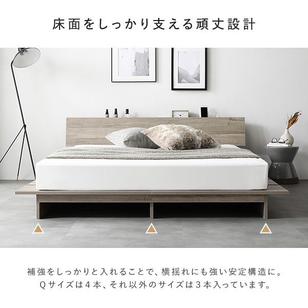 ステージベッド 棚付 ステージタイプ ダブル ボンネルコイルマットレス付 ホワイト フレーム幅160cm マットレス幅140cm 宮付 コンセント 専用パッド 頑丈 通気性 ローベッド すのこベッド ベッドフレーム フロアベッド 寝具 ベッドルーム 寝室