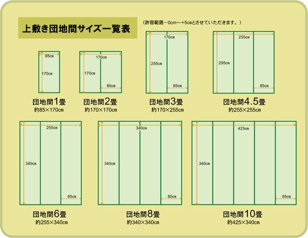 日本製 い草 上敷き/ラグマット 双目織 団地間2畳 約170×170cm 抗菌 防臭 調湿機能付き 〔リビング 和室〕代引NG