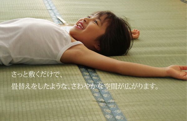 日本製 い草 上敷き/ラグマット 双目織 江戸間2畳 約176×176cm 抗菌 防臭 調湿機能付き 〔リビング 和室〕代引NG
