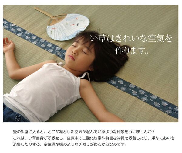 日本製 い草 上敷き/ラグマット 双目織 本間2畳 約191×191cm 抗菌 防臭 調湿機能付き ほほえみ 〔リビング〕代引NG