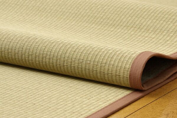 無染土 い草 上敷き/ラグマット 江戸間4.5畳 約261×261cm 裏：不織布張り 抗菌 防臭 ボリューム 〔リビング〕代引NG