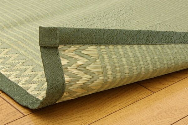 い草 花ござ/ラグマット 江戸間8畳 約348×352cm 日本製 抗菌 防臭 調湿機能 消臭 耐久性抜群 〔リビング ダイニング〕代引NG
