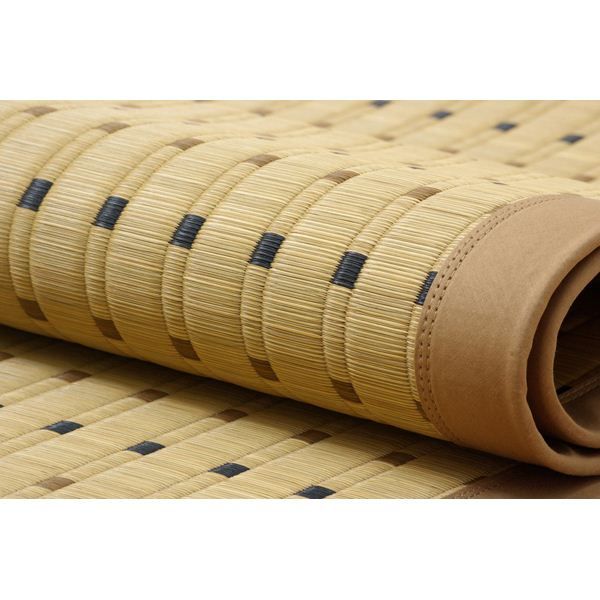 日本製 い草 ラグマット/絨毯 掛川織 江戸間2畳 約174×174cm 抗菌 防臭 調湿効果付き 消臭 クッション性 〔リビング〕代引NG