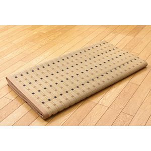 日本製 い草 ラグマット/絨毯 掛川織 江戸間6畳 約261×352cm 抗菌 防臭 調湿効果付き 消臭 クッション性 〔リビング〕代引NG