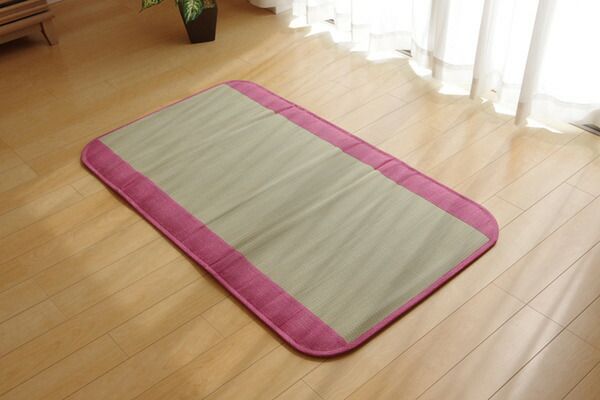 純国産/日本製 い草ごろ寝マット ピンク 約70×120cm（中：固わた15mm）代引NG