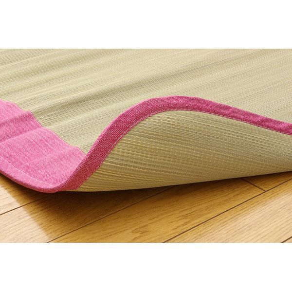 純国産/日本製 い草ごろ寝マット ピンク 約70×120cm（中：固わた15mm）代引NG