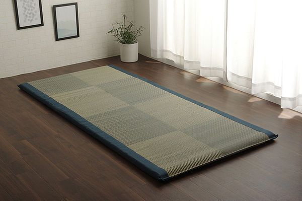 い草 い草マット 国産 ごろ寝マット くつろぎ 折畳み可 ブラウン 約90×200cm代引NG
