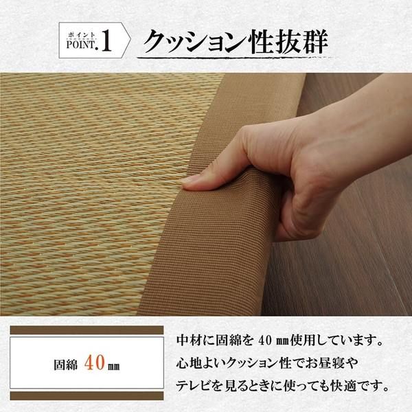 い草 い草マット 国産 ごろ寝マット くつろぎ 折畳み可 ブラウン 約90×200cm代引NG