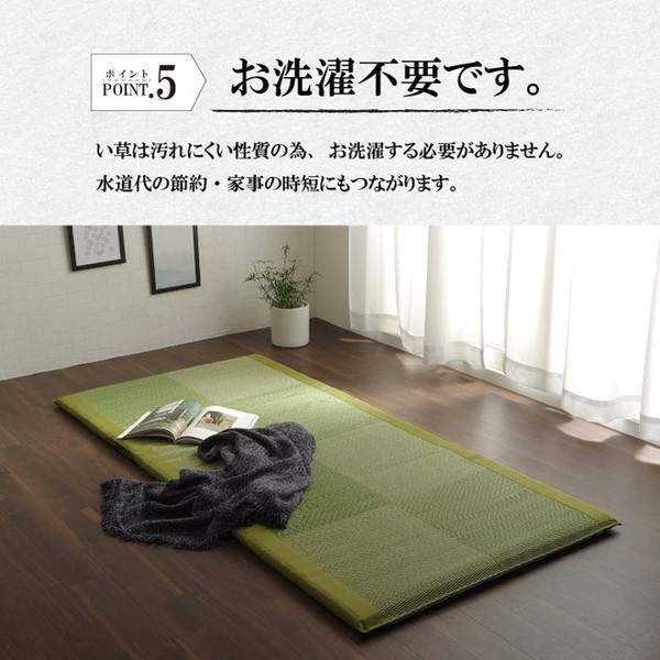 い草 い草マット 国産 ごろ寝マット くつろぎ 折畳み可 ブラウン 約90×200cm代引NG