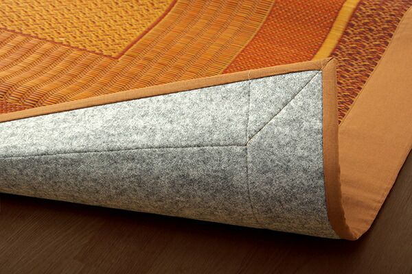 モダン い草 ラグマット/絨毯 ワイン 裏面不織布 約176×230cm 日本製 抗菌 防臭 調湿 自然素材 モダン代引NG