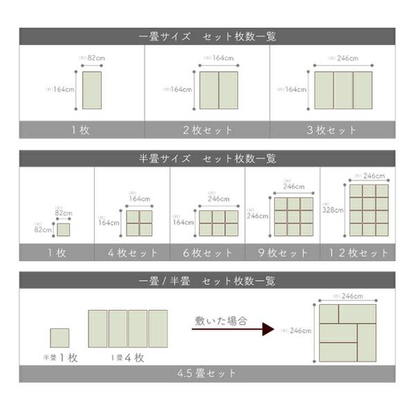 い草 置き畳/ユニット畳 【ブラウン 約82×82×1.7cm 6枚1セット】 日本製 軽量 ジョイント付き 抗菌 防臭 〔リビング〕【代引NG】