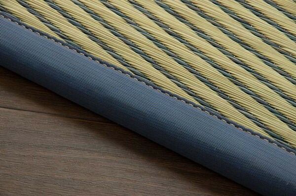 い草 ユニット畳/置き畳 【ブルー 約82×82×1.7cm 4枚1セット】 正方形 軽量タイプ 抗菌 防臭 消臭 調湿 ニール 半畳 市松 〔リビング〕【代引NG】