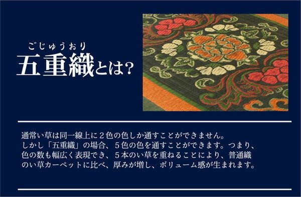 純国産/日本製 袋五重織い草マット ひんやり敷きパット 約88×150cm（裏：不織布）代引NG