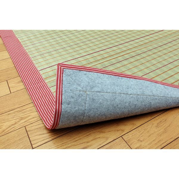 い草 ラグマット/絨毯 ローズ 約191×191cm 裏：不織布 防傷 調湿 抗菌 防臭 〔リビング ダイニング〕代引NG