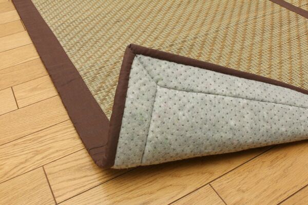 い草 ラグマット/絨毯 チップウレタン8mm入 約200×200cm 正方形 抗菌 防臭 ホットカーペット対応 〔リビング ダイニング〕代引NG