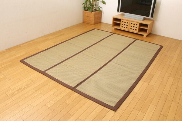 い草 ラグマット/絨毯 チップウレタン8mm入 約200×200cm 正方形 抗菌 防臭 ホットカーペット対応 〔リビング ダイニング〕代引NG