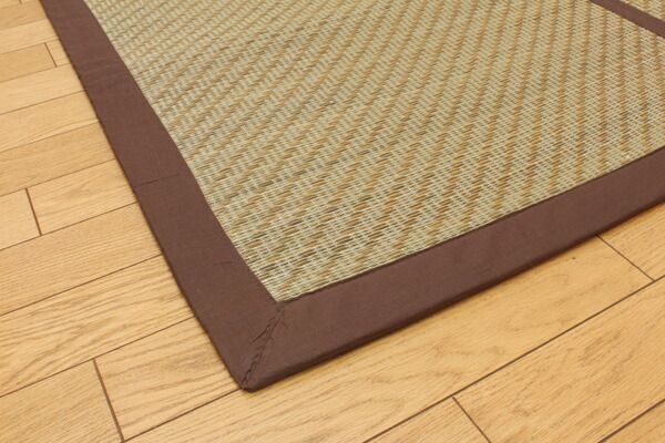 い草 ラグマット/絨毯 チップウレタン8mm入 約200×200cm 正方形 抗菌 防臭 ホットカーペット対応 〔リビング ダイニング〕代引NG