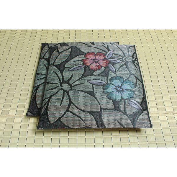い草 座布団 袋織 織込千鳥 2枚組 ブルー 約60×60cm×2P 抗菌 防臭 調湿 日本製 なでしこ 〔リビング 来客 和室〕代引NG