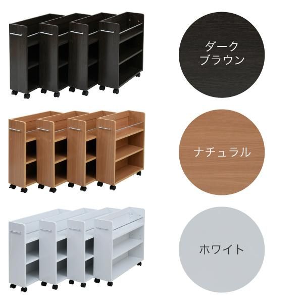スーパSALE10倍＆4時間限定10％OFF クローゼット 収納 ラック 2個セット 幅19.5奥行58 .5 キャスター付き スリム 押し入れ収納 本棚 ワゴン 隙間 収納 棚 漫画 CD DVD スライド シンプル コミック