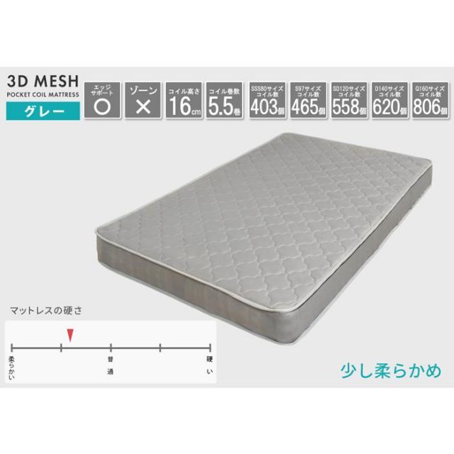 スーパSALE10倍＆4時間限定10％OFF MOAS モアス グレーマットレスセット （やわらかめ） セミシングルサイズ