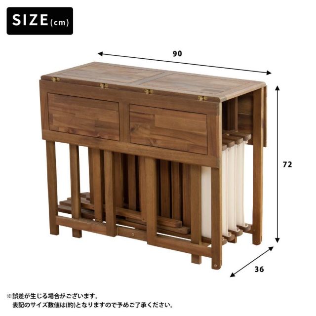 スーパSALE10倍＆4時間限定10％OFF コンパクトに収納できるクリコ  CRICO  天然木 折りたたみ テーブル 5点セット