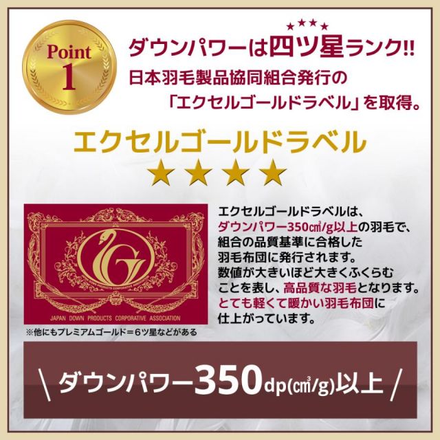 日本製 羽毛布団 掛け布団 羽毛ふとん シングルサイズ ハンガリー産ホワイトダックダウン85% MI