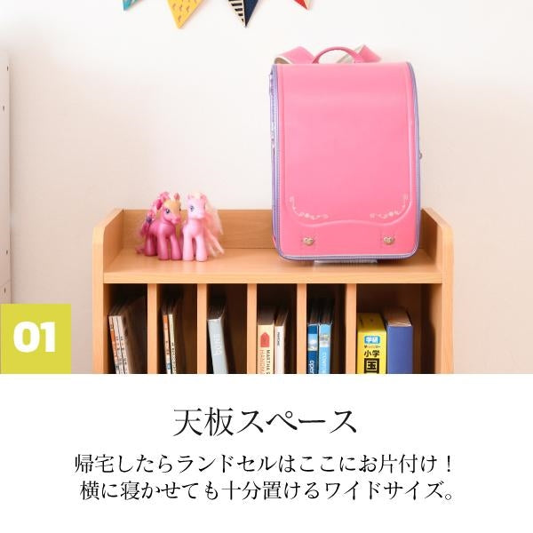 ランドセルラック 多機能 幅60 高さ85 奥行30 ランドセル 収納 子供部屋 キャスター付き 木製 本棚 子供 スリム ラック 絵本ラック キッズ ジュニア家具