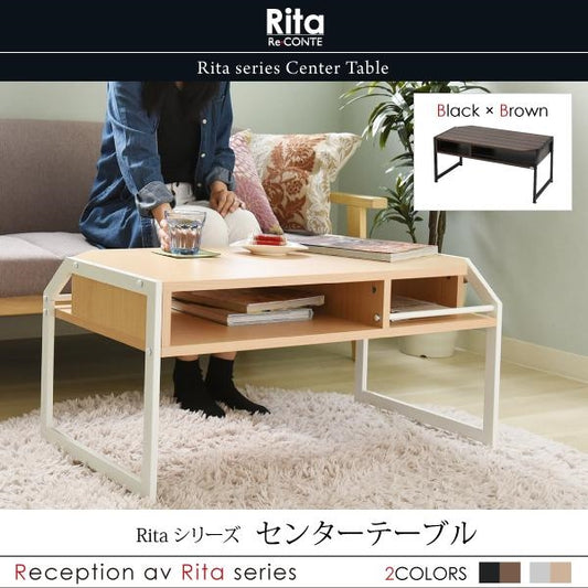 テーブル ローテーブル Rita 北欧風センターテーブル 北欧 テイスト おしゃれ 木製 スチール ホワイト ブラック