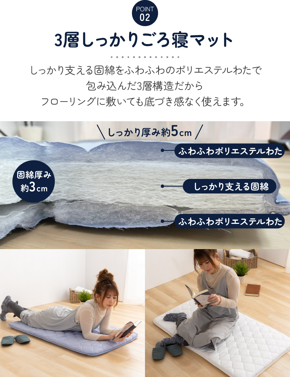 MITAS　ダニガード　ダニを通さない綿100％生地使用　ごろ寝クッション 68×120cm |  68×180cm